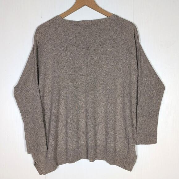 Acrobat Women’s Silk Cashmere Sweater XS/S Gray Asymmetrical Hem Split Side Knit - Picture 2 of 10